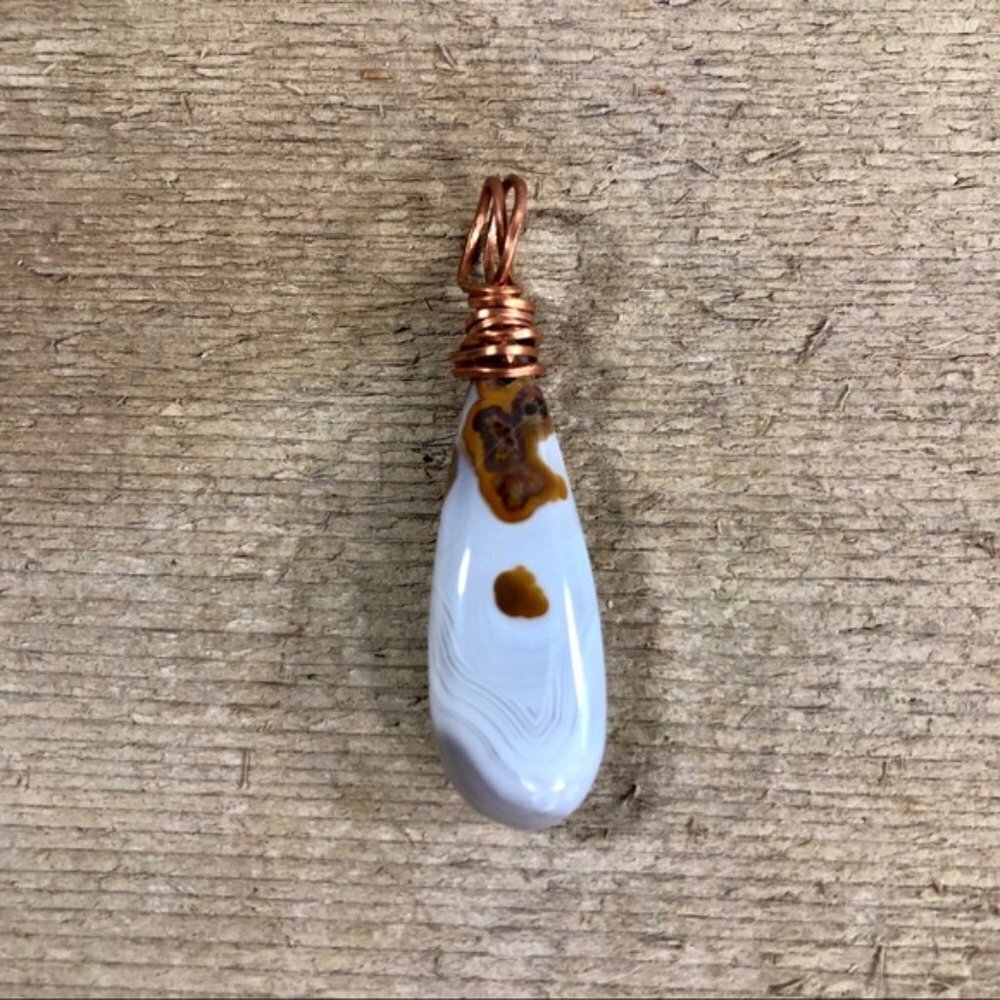 Spotted Banded Agate Necklace Pendant
